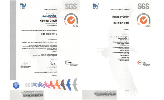 ISO-Zertifikate für ISO 9001